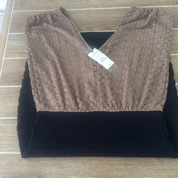 Elegant Black and Brown Women's Dress - Picture 6 of 7